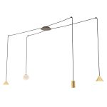 Emibig Pendelleuchte Fuji Stahl Gold | Geeignet für 1x E14 - Max 10W, 1x GU10 - Max 10W, 2x GX53 - Max 10W