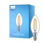Philips Corepro LED Kerze E14 Fadenlampe Klar 6.5W 806lm - 827 Extra Warmweiß | Ersatz für 60W