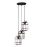Brilliant Gwen Pendelleuchte Metall Holz Schwarz | 420mm - Geeignet für 3x E27