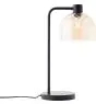 Brilliant Tischlampe Casto Glas Metall Schwarz Beige | 190mm - Geeignet für 1x E27