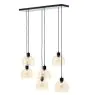 Brilliant Casto Pendelleuchte Glas Pendelleuchte Metall Schwarz Beige | Geeignet für 6x E27