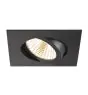 SLV New Tria 68 Spot Aluminium Schwarz Quadrat 8.3W 750lm 38D - 930 Warmweiß | Ausschnitt 68mm - Höchste Farbwiedergabe - Dimmbar 