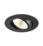 SLV New Tria 68 Spot Aluminium Schwarz Rund 8.3W 750lm 38D - 930 Warmweiß | Ausschnitt 68mm -  Höchste Farbwiedergabe - Dimmbar 