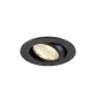 SLV New Tria 68 Spot Aluminium Schwarz Rund 7.5W 621lm 38D - 930 Warmweiß | Ausschnitt 68mm -  Höchste Farbwiedergabe - Dimmbar 