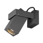 SLV Theo Halterung Wandleuchte Aluminium Anthrazit | IP65 - Außenbeleuchtung - Geeignet für 1x GU10 Max. 7W - Dimmbar