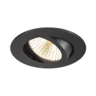 SLV New Tria 68 Spot Aluminium Schwarz Rund 8.3W 750lm 38D - 930 Warmweiß | Ausschnitt 68mm -  Höchste Farbwiedergabe - Dimmbar 