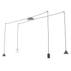 Emibig Pendelleuchte Fuji Stahl Schwarz | Geeignet für 1x E14 - Max 10W, 1x GU10 - Max 10W, 2x GX53 - Max 10W
