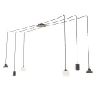 Emibig Pendelleuchte Fuji Stahl Schwarz | Geeignet für 2x E14 - Max 10W, 2x GU10 - Max 10W, 2x GX53 - Max 10W