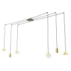 Emibig Pendelleuchte Fuji Stahl Gold | Geeignet für 2x E14 - Max 10W, 2x GU10 - Max 10W, 2x GX53 - Max 10W