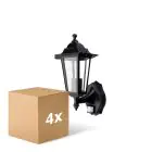 Mehrfachpackung 4x D'Lite Wandleuchte Helora Schwarz | IP44 - Geeignet für 1x E27 - Bewegungssensor