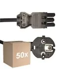 Mehrfachpackung 50x Noxion GST - Kompatibel Versorgungskabel Schwarz - Weiblich + Schuko Europlug - 3m - 3 pole 0.75mm2