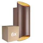 Mehrfachpackung 6x Nordlux Nico Wandleuchte Aluminium Rostig Up & Down | IP54 - Geeignet für 2x GU10