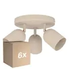Mehrfachpackung 6x Eglo Decke Spot Tilston Stahl Sandig | Geeignet für 3x E14