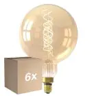 Mehrfachpackung 6x Calex XXL Mega Gold Globe LED E27 G200 Fadenlampe 3W 250lm- 822 Extra Warmweiß | Dimmbar
