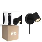 Mehrfachpackung 6x D'Lite Wandleuchte Trop Sandig Schwarz | Geeignet für 1x GU10