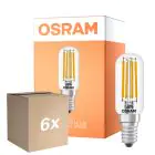 Mehrfachpackung 6x Osram LED Special E14 Tubular Glühbirne T26 Fadenlampe Klar 4.9W 730lm - 827 Extra Warmweiß | Ersatz Für 55W