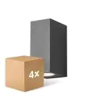 Mehrfachpackung 4x D'Lite Wandleuchte Vrebos Schwarz Up & Down | IP54 - Geeignet für 2x GU10